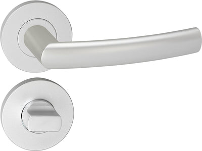Poignée de porte Impresso - burton - pour l'intérieur - ronde avec rosace de toilette ronde - aluminium - 2 pièces