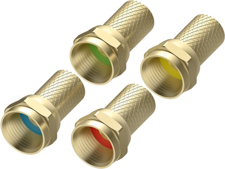Hama f-plug, 7,0 mm, à visser, 4 pièces, code couleur