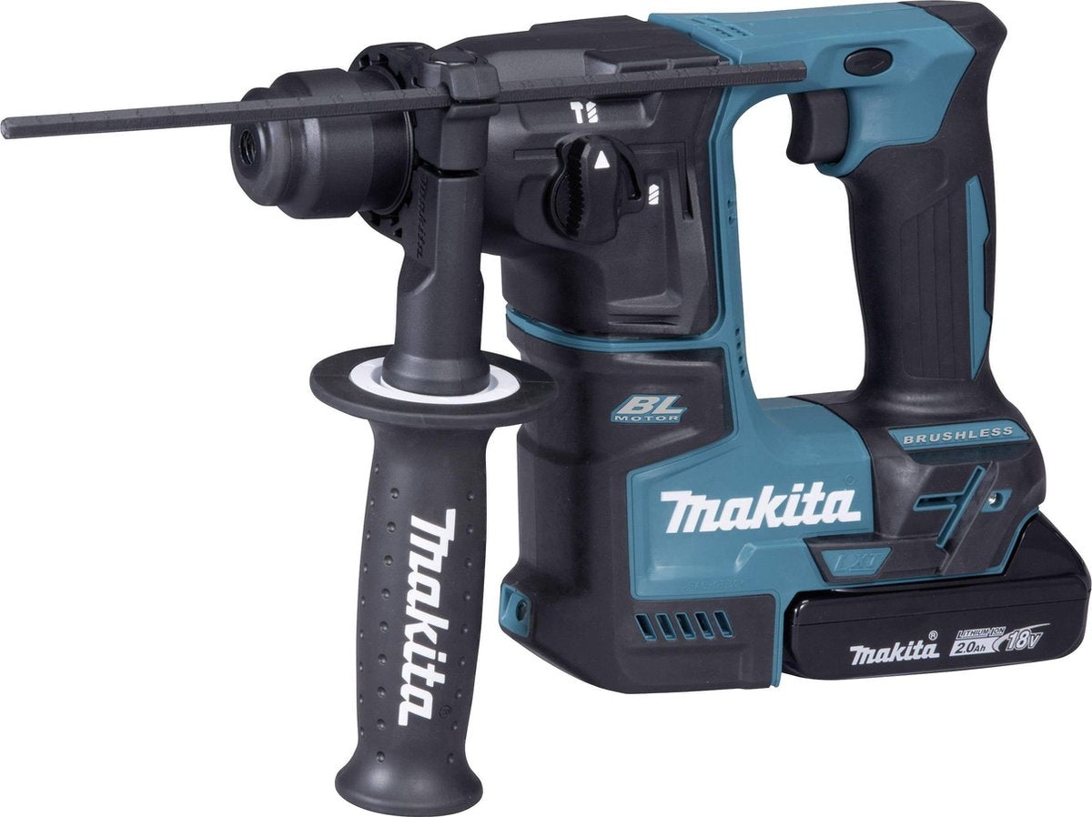 Makita hebr171raj ensemble de perceuse à percussion avec batterie li-ion 18v sds-plus (2x batterie 2,0ah) en mbox - 1,2j - sans balais
