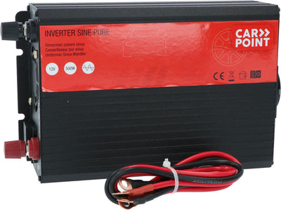 Carpoint onduleur 12v à 230v - 500w 1000w crête - onde sinusoïdale pure - avec refroidissement de sécurité - pour voiture, camping-car
