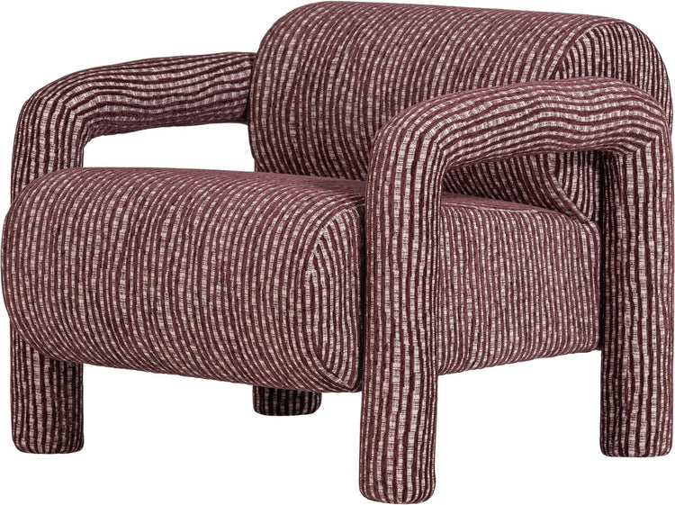 Fauteuil Woood Lenny - design - rouge bordeaux - 65x76x82