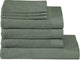 Hippocampe pur - 3 débarbouillettes 3 serviettes de bain 1 serviette de douche - laurier - lot de 7