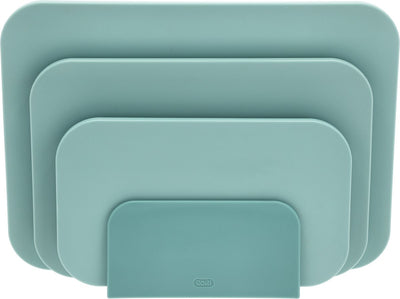 Rosti choptima set de planches à découper 35,5 x 7 x 26,5 cm vert nordique - plastique - 4 planches à découper - va au lave-vaisselle - avec support - cuisine