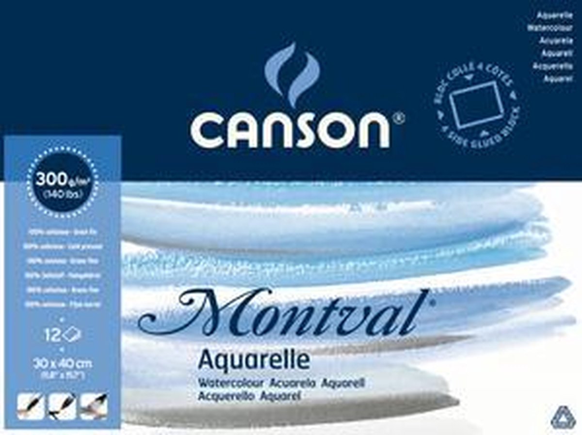 Bloc aquarelle Canson 'Montval', A3, 100 feuilles