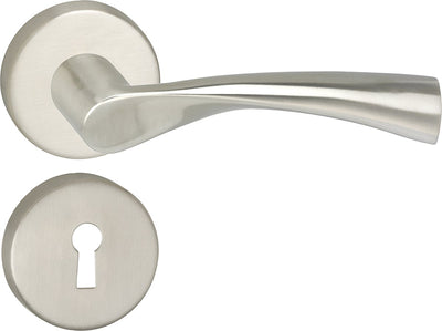 Poignée de porte Impresso - wigston - pour l'intérieur - ronde avec rosace à clé ronde - acier inoxydable - 2 pièces