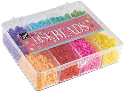 Perles de disque de groupe d'artisanat créatif dans une boîte de rangement - 8 couleurs