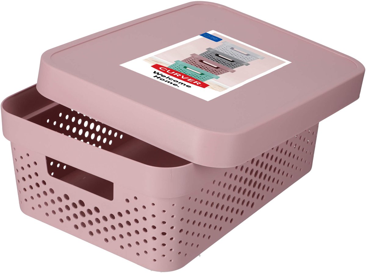 Curver infinity 11l stockage - récipient avec couvercle rose