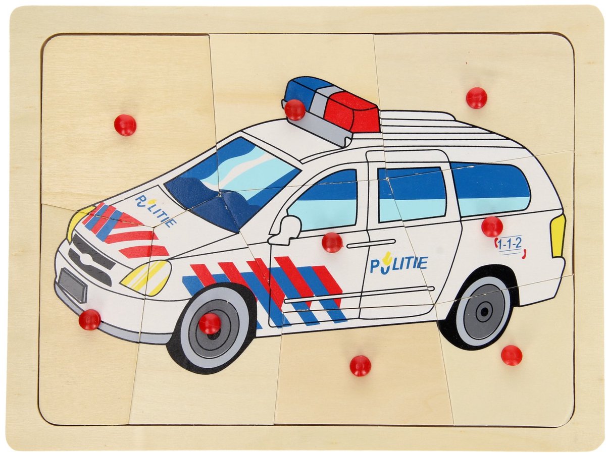 Puzzle à tenons en bois Playwood Police, 9 pcs.
