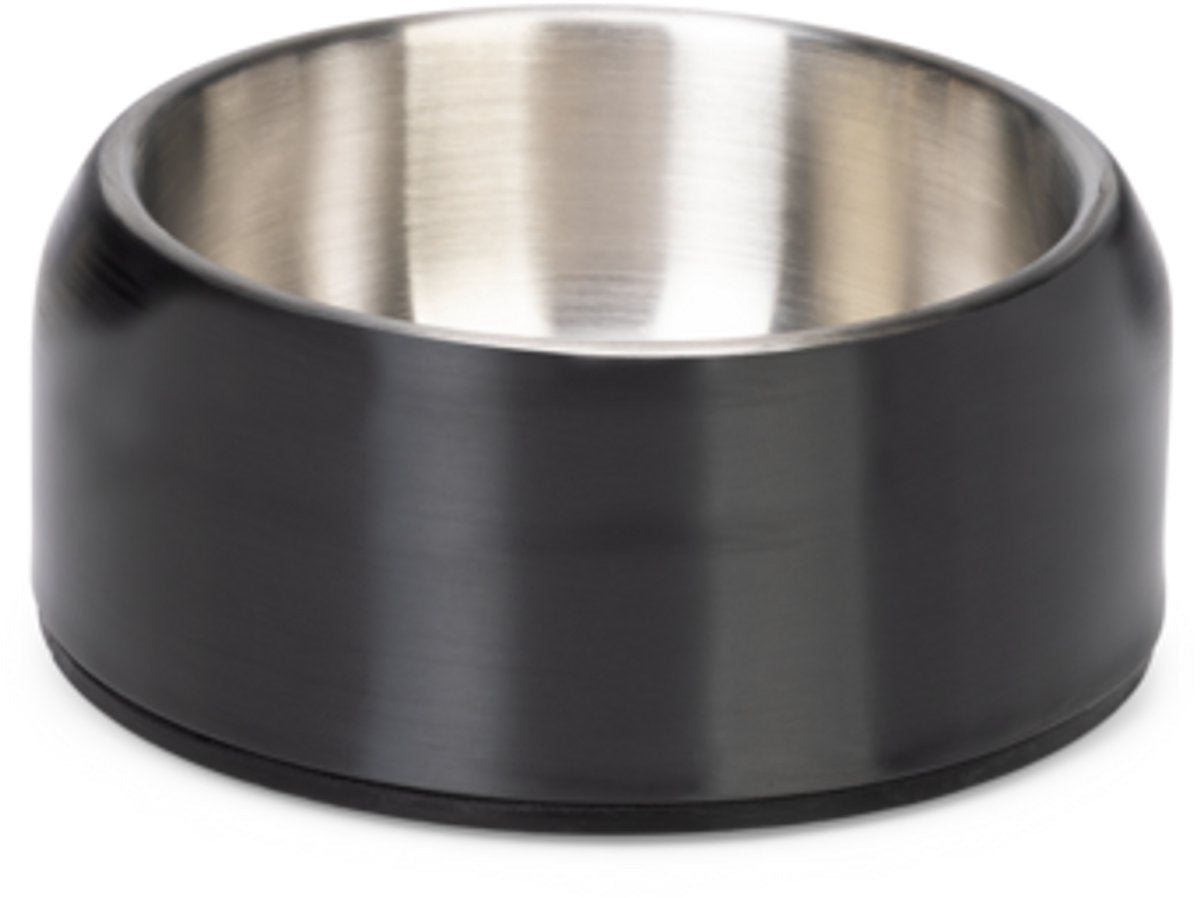 Conçu par Lotte Noar bol de nourriture pour chien - bol de nourriture bol à boire - résistant au lave-vaisselle - antidérapant - acier inoxydable - noir - 470 ml