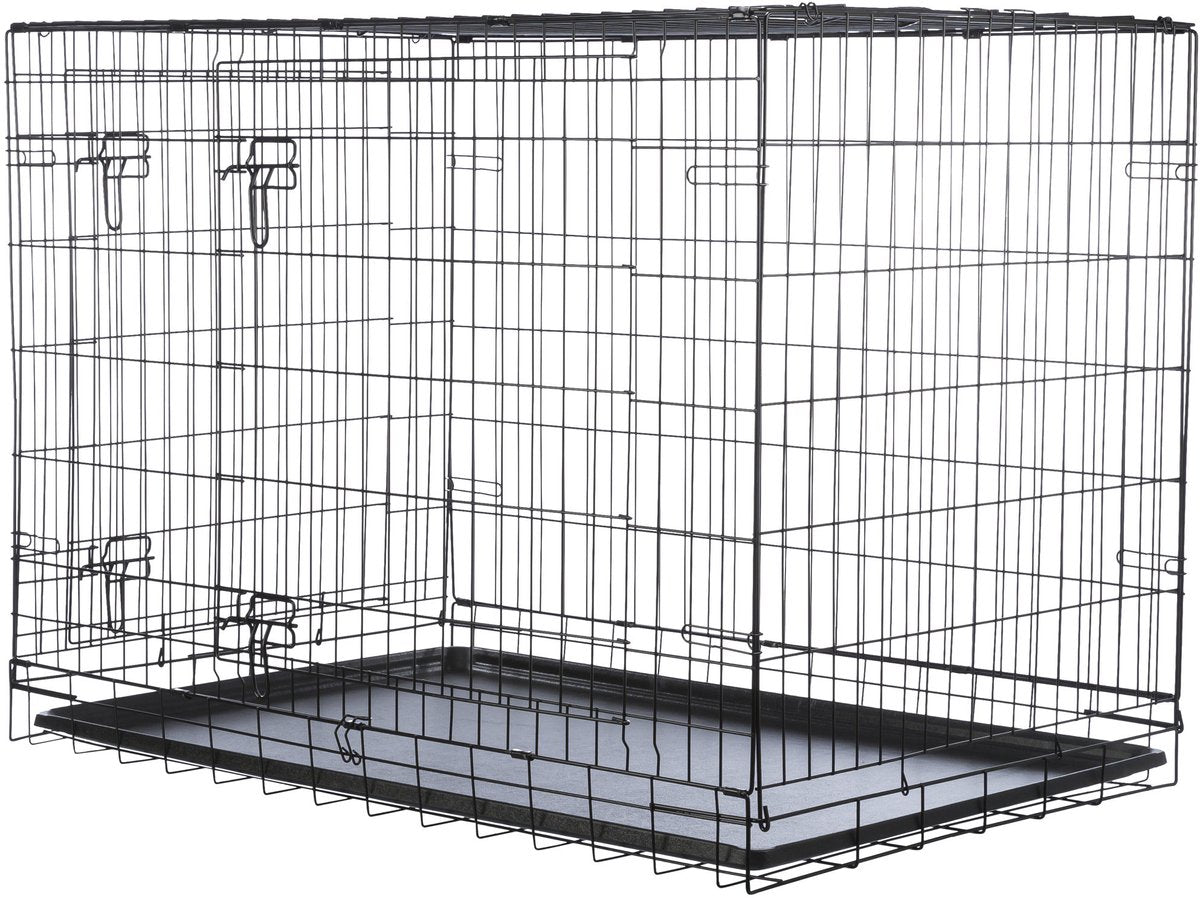 Niche pour chien Trixie - pliable, noire - 109x71x79 cm, avec serrures de sécurité, tiroir coulissant en plastique