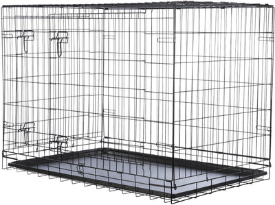 Niche pour chien Trixie - pliable, noire - 109x71x79 cm, avec serrures de sécurité, tiroir coulissant en plastique