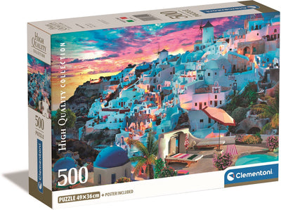 Clementoni - puzzle - 500 pièces - vue de la Grèce - puzzle pour adultes - collection de haute qualité