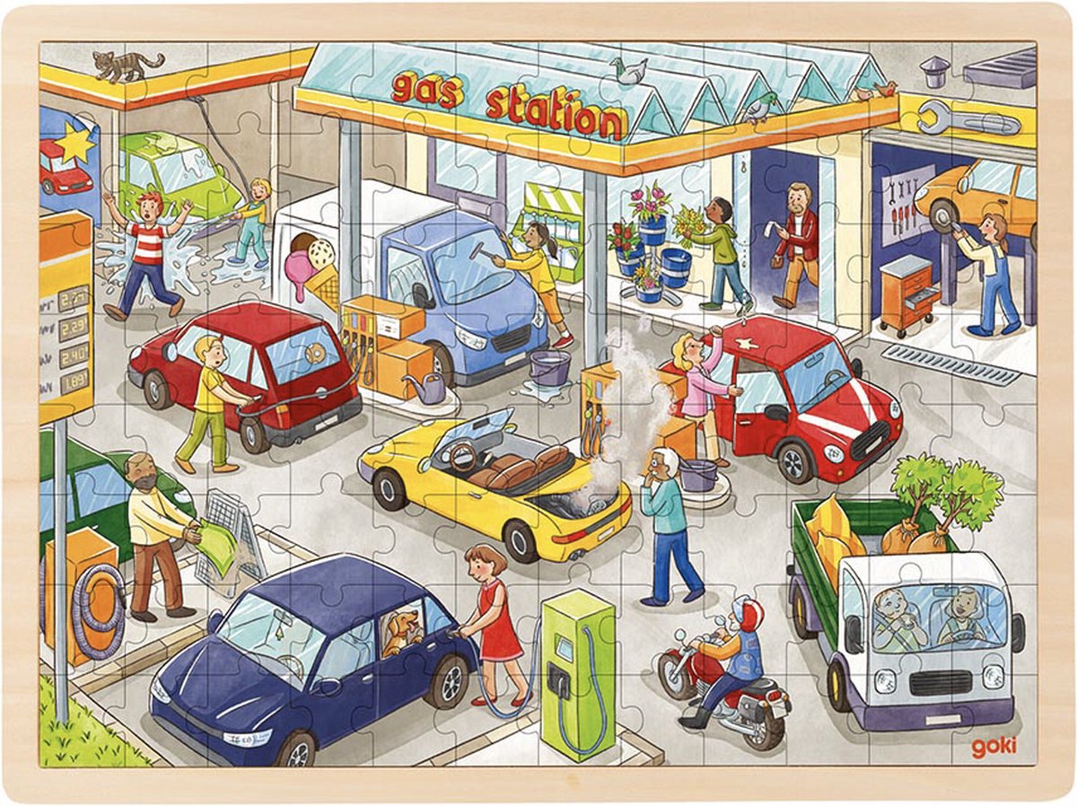 Station de gaz de puzzle Goki Wooden Puzz, 96st.