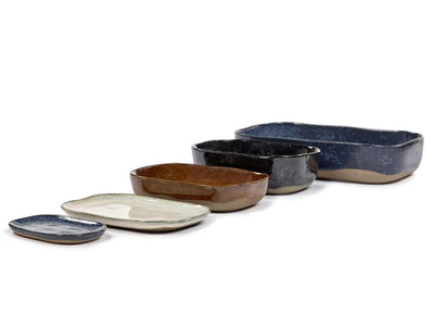 Serax - table merci la nouvelle - assiette extra creuse m - bleu foncé - 8 pièces