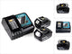 Kit alimentation Makita li 18v - 2x batteries bl1860b 6.0ah + chargeur rapide dc18rc