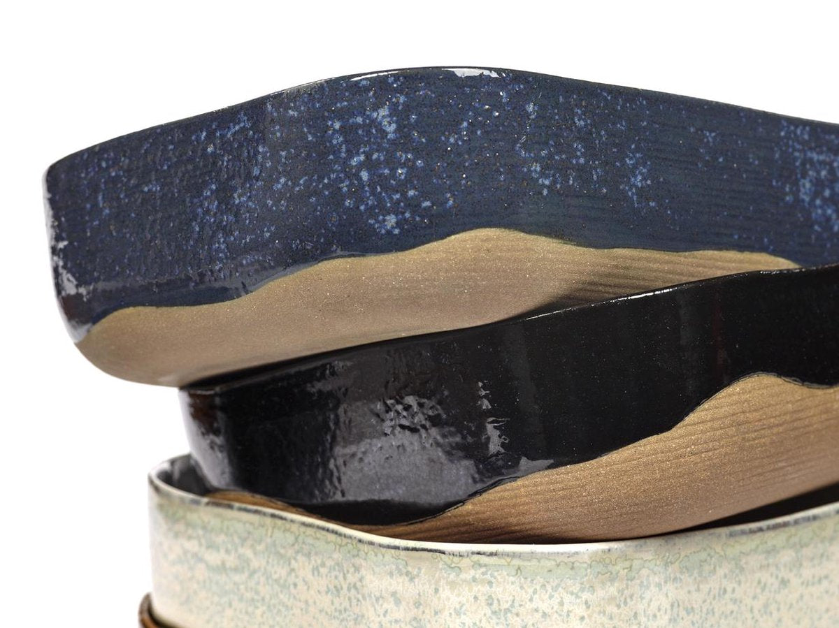 Serax - table merci la nouvelle - assiette extra creuse l - bleu gris - 4 pièces
