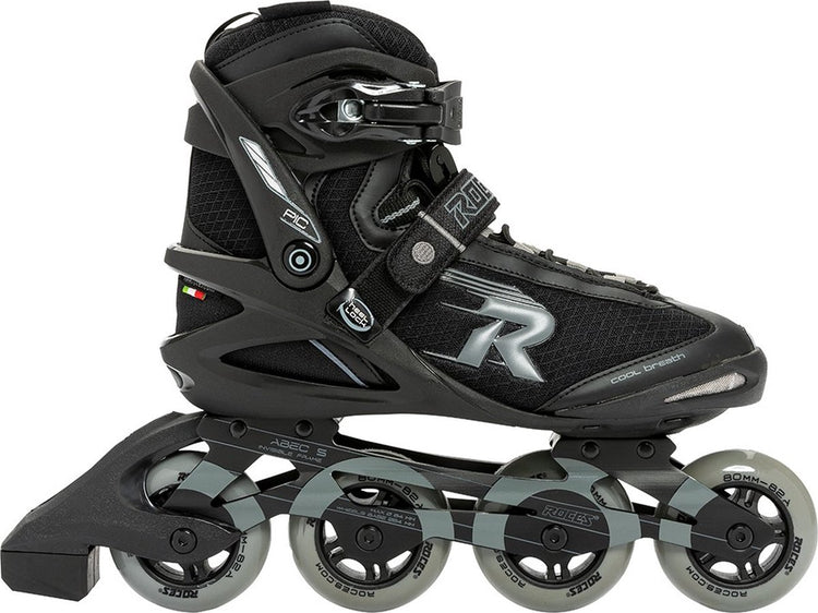 Rollers en ligne Roces pic tif 80 – roues 4x80 mm – rollers fitness – noir gris – taille 42