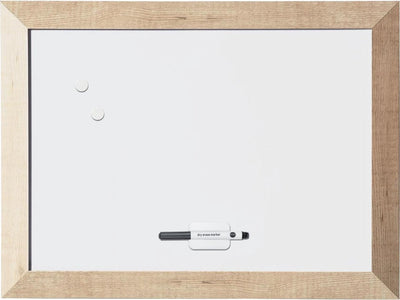 Bi-office bisilque kamashi - tableau blanc - magnétique - non inclinable - avec cadre naturel