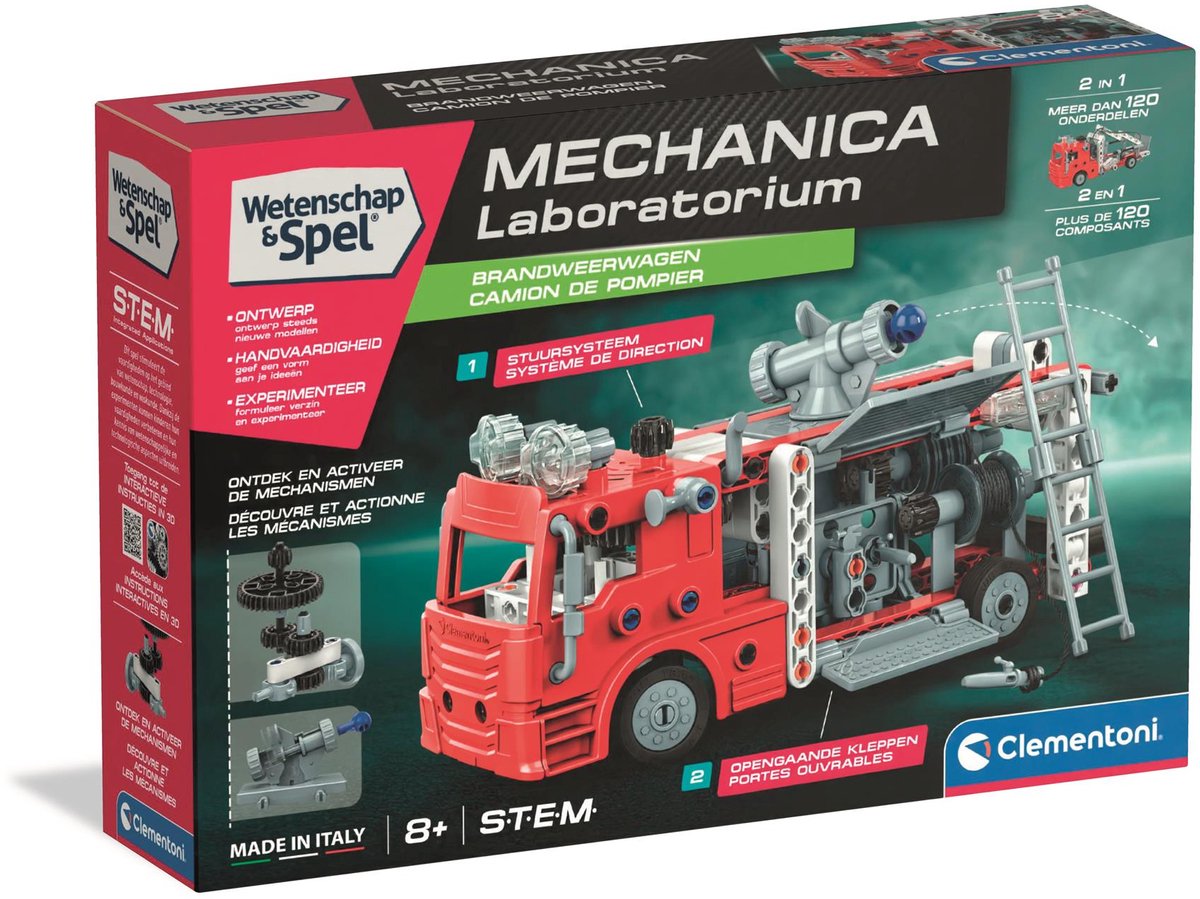 Clementoni Science et Spel - Camion de pompiers du laboratoire Mechania