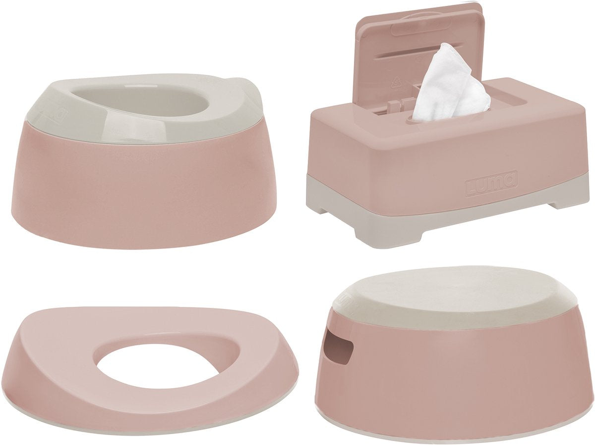 Ensemble d'apprentissage de toilette vieux rose luma blush rose