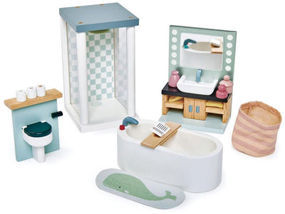 Meubles de salle de bain jouets à feuilles tendres – maison de poupée |