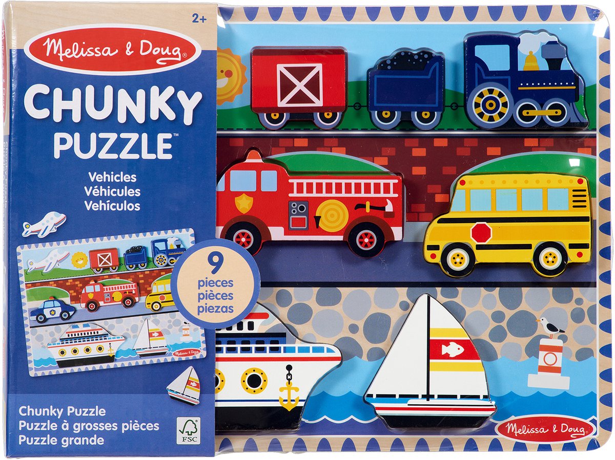 Melissa Doug – puzzle en bois – véhicules