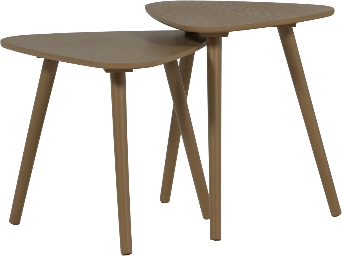 Tables d'appoint Woood Nila - bois - boue - lot de 2