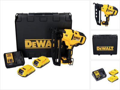 Dewalt dcn660d2 ensemble de cloueurs de finition à batterie li-ion 18v (2x batterie 2,0ah) en étui - 32-63mm - calibre 16 - sans balais