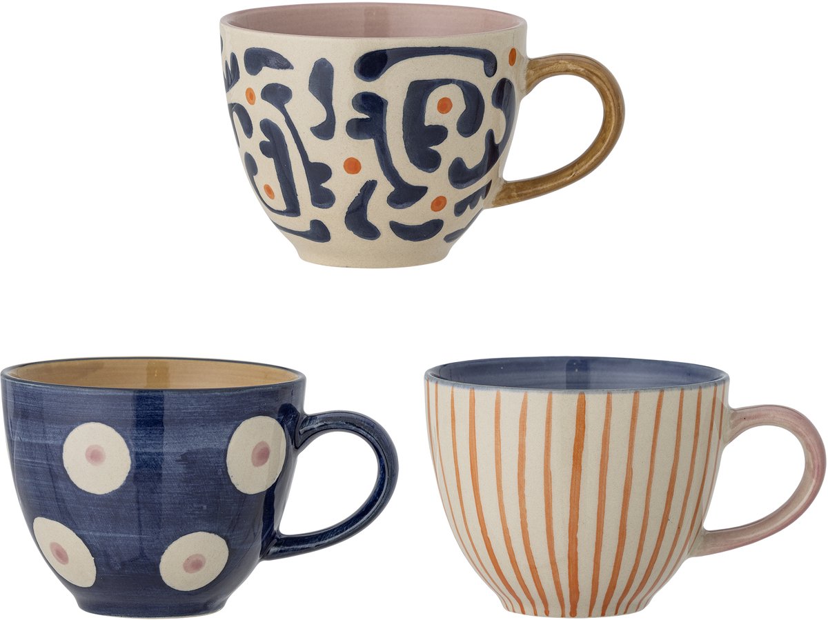 Bloomingville tasse eviaya - bleu - faïence