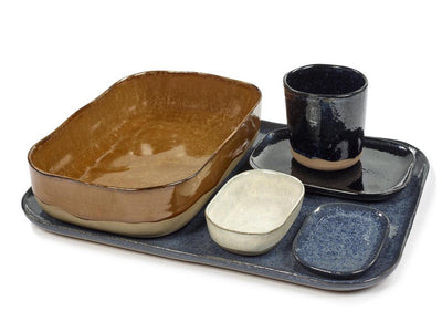 Serax - table merci la nouvelle - assiette extra creuse l - marron ocre - 4 pièces