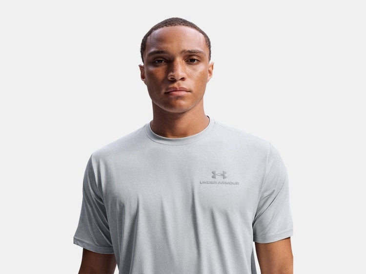 Under Armour Vanish Energy SS-Gry chemise de sport homme - mod gris clair chiné - mod gris