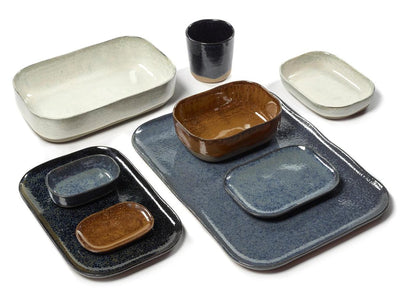 Serax - table merci la nouvelle - assiette creuse s - bleu gris - 8 pièces