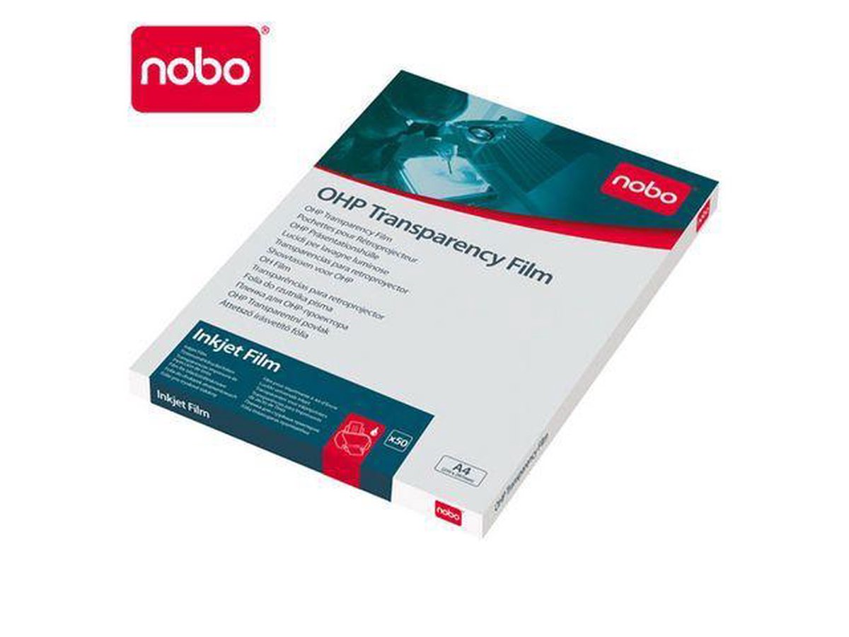 Transparents pour rétroprojecteur Nobo pour imprimantes jet d'encre (50 pièces)