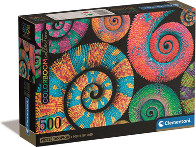 Clementoni - puzzle - 500 pièces - queues bouclées colorboom - puzzle pour adultes - collection de haute qualité
