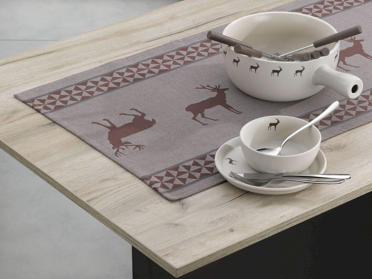 Kela cuisine - chemin de table henrik 160 x 50cm lot de 3 pièces - plastique - marron