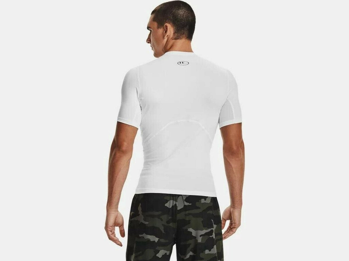 Under Armour UA HG Armor Comp SS-WHT chemise de sport homme - blanc - noir