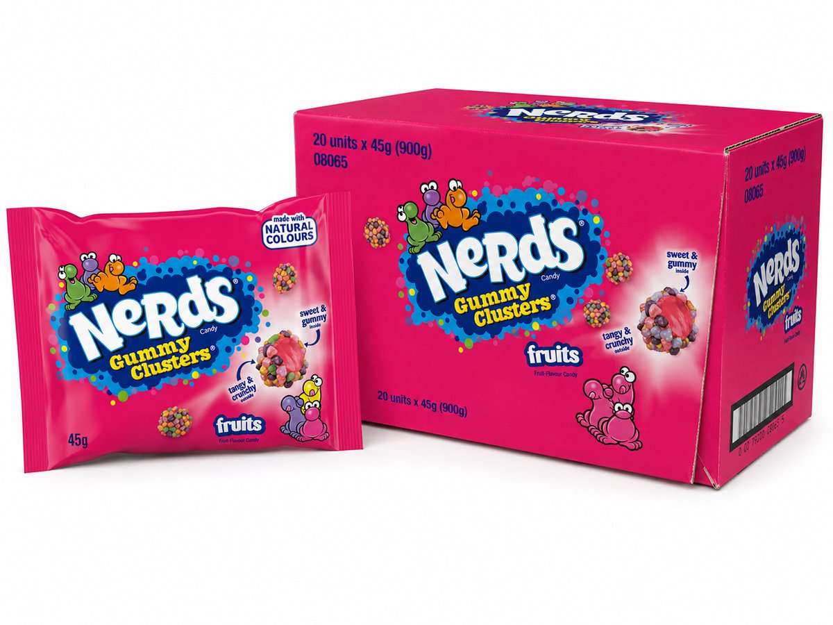 Fruits en grappes gommeuses Nerds - 20 x 45gr - pack économique