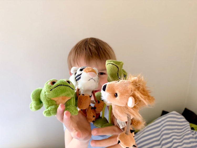 Marionnette à doigt Lion de The Puppet Company - Jouet animal de marionnette à gants.