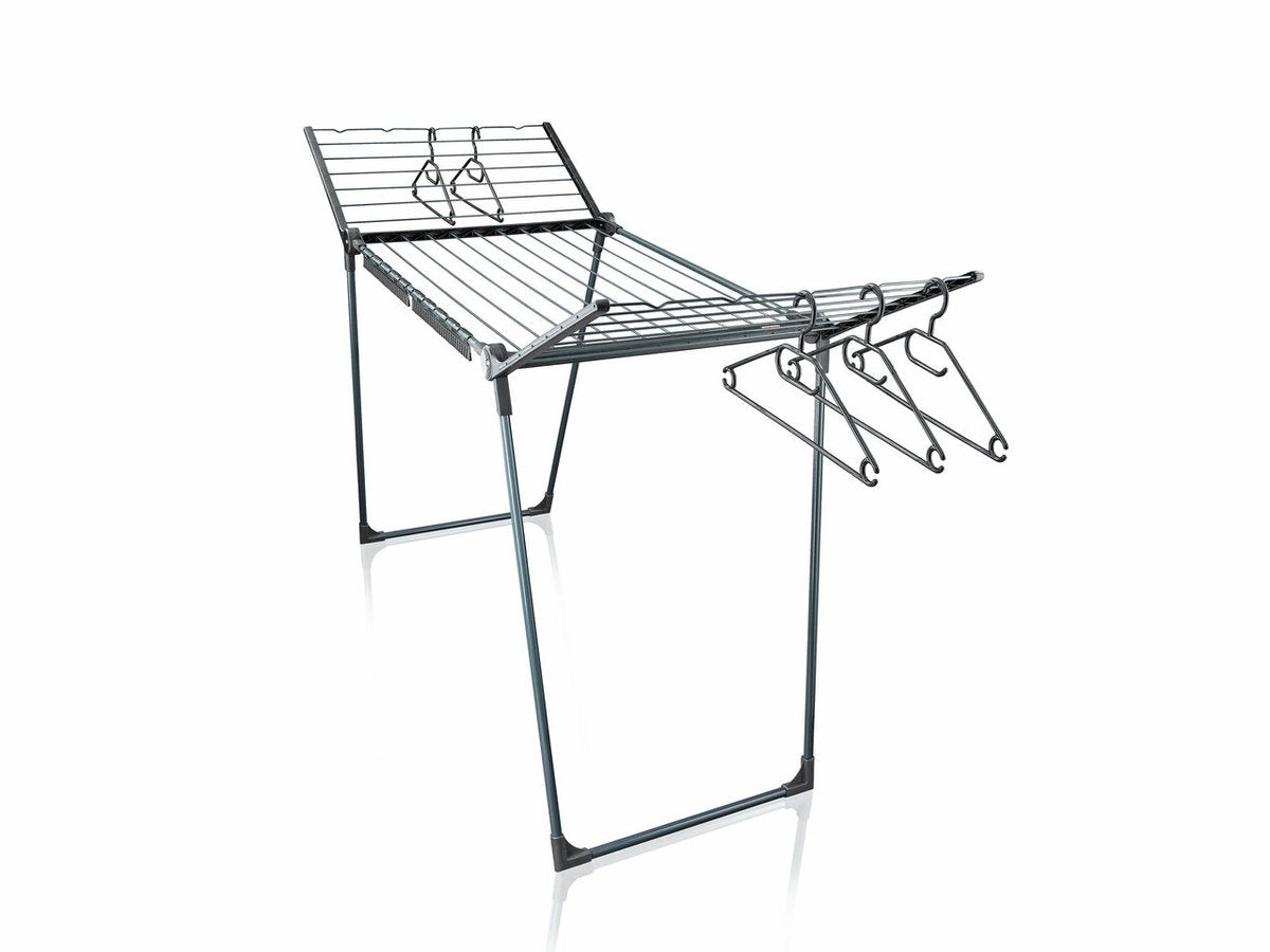 Etendoir Leifheit pegasus 200 noir massif - 20 m de longueur de séchage - incl. supports pour petit linge et 5 cintres