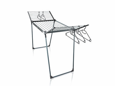 Etendoir Leifheit pegasus 200 noir massif - 20 m de longueur de séchage - incl. supports pour petit linge et 5 cintres
