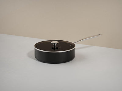 Sauteuse Combekk element expert avec couvercle - 18 cm - noir - revêtement antiadhésif en céramique sans pfas - en aluminium 100% recyclé - compatible induction