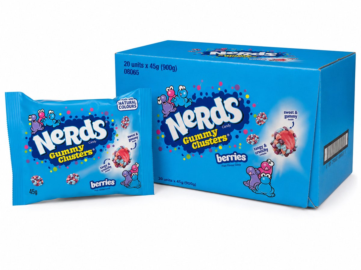 Baies gommeuses Nerds - 20 x 45gr - pack économique