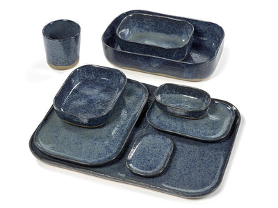 Serax - table merci la nouvelle - assiette extra creuse m - bleu gris - 8 pièces