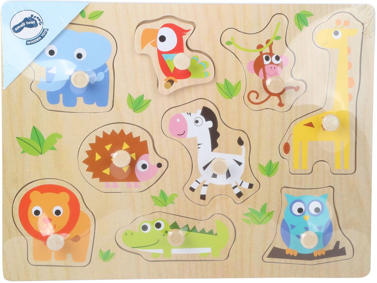 Small Foot Wooden Nick Puzzle Zoo, 9e.