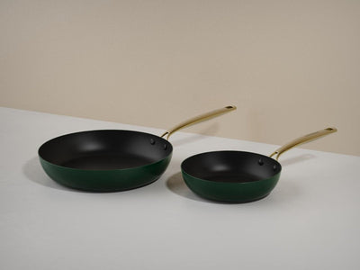 Ensemble de poêles à frire Combekk element expert - 20 à 28 cm - vert - revêtement antiadhésif en céramique sans pfas - fabriqué à partir d'aluminium 100 % recyclé - compatible induction