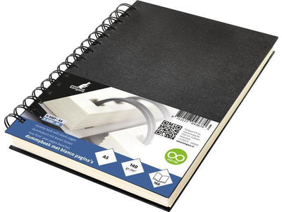 Livre factice Kangaro - a5 - noir - avec spirale - 160 pages blanches - papier crème 140 grammes - couverture en lin - k-5308
