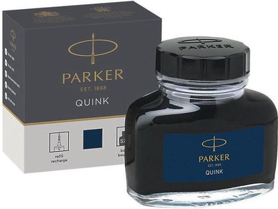 Bouteille d'encre pour stylo plume Parker | encre quink noire bleue | 57 ml d'encre d'écriture pour stylo plume