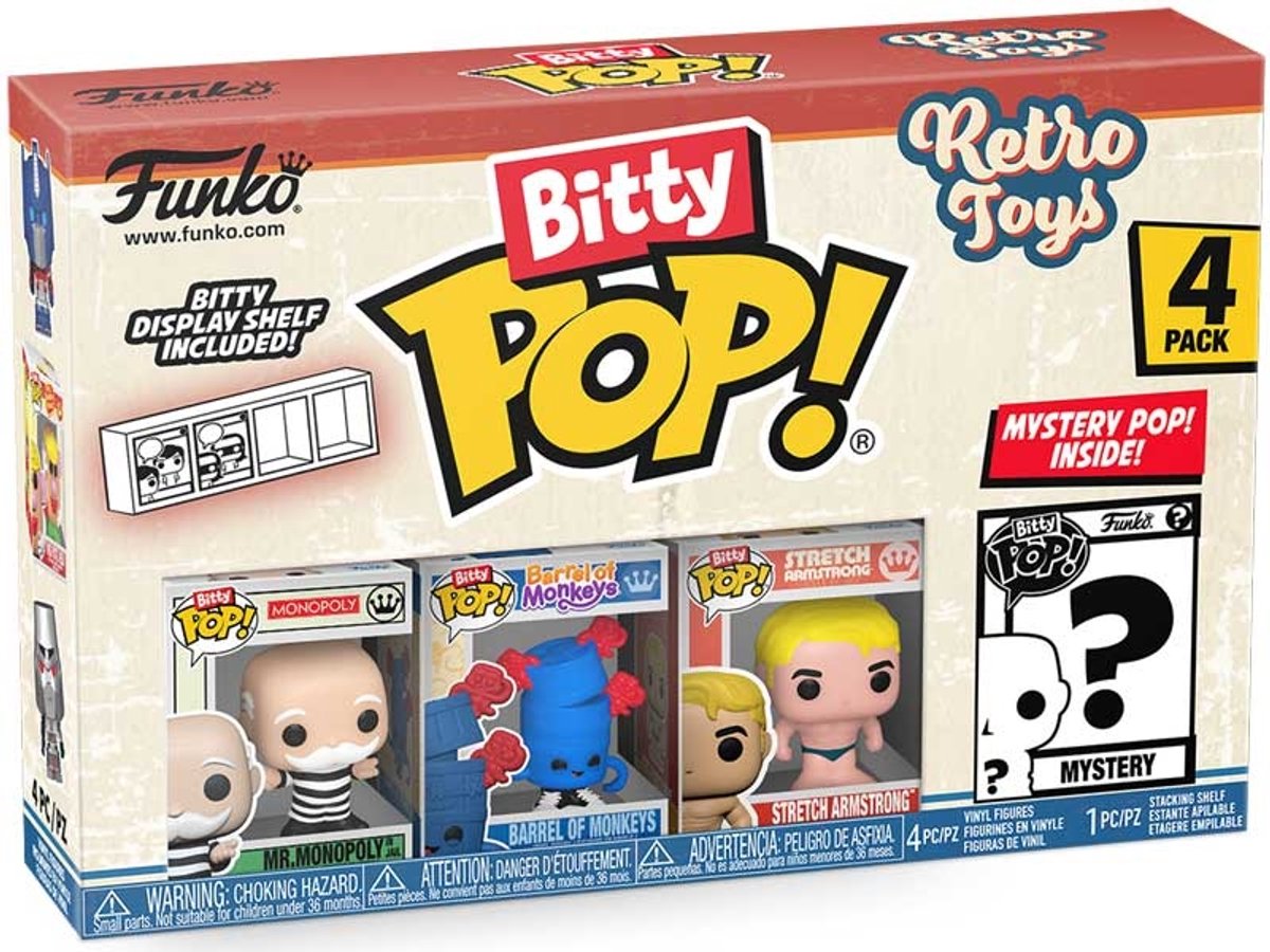 Figurine de jeu Funko Bitty Pop jouets rétro Mr. Monopoly cadeau 4-pack.