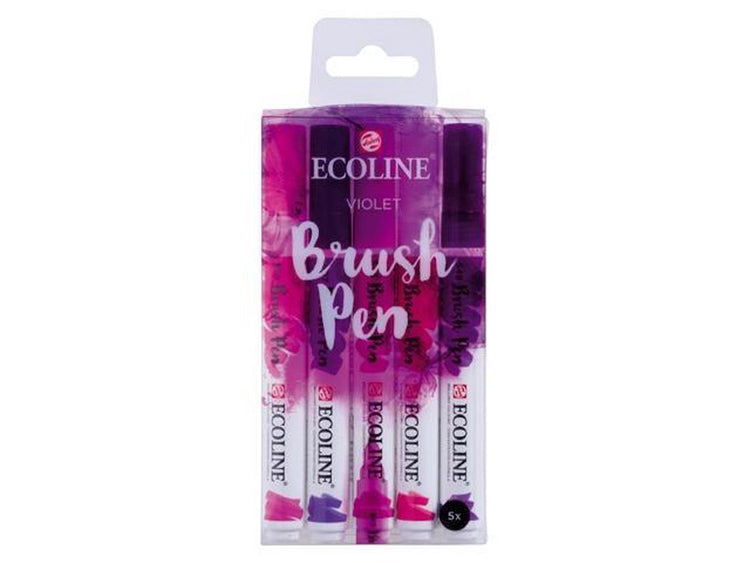 Set de stylos pinceaux Ecoline violet | 5 couleurs