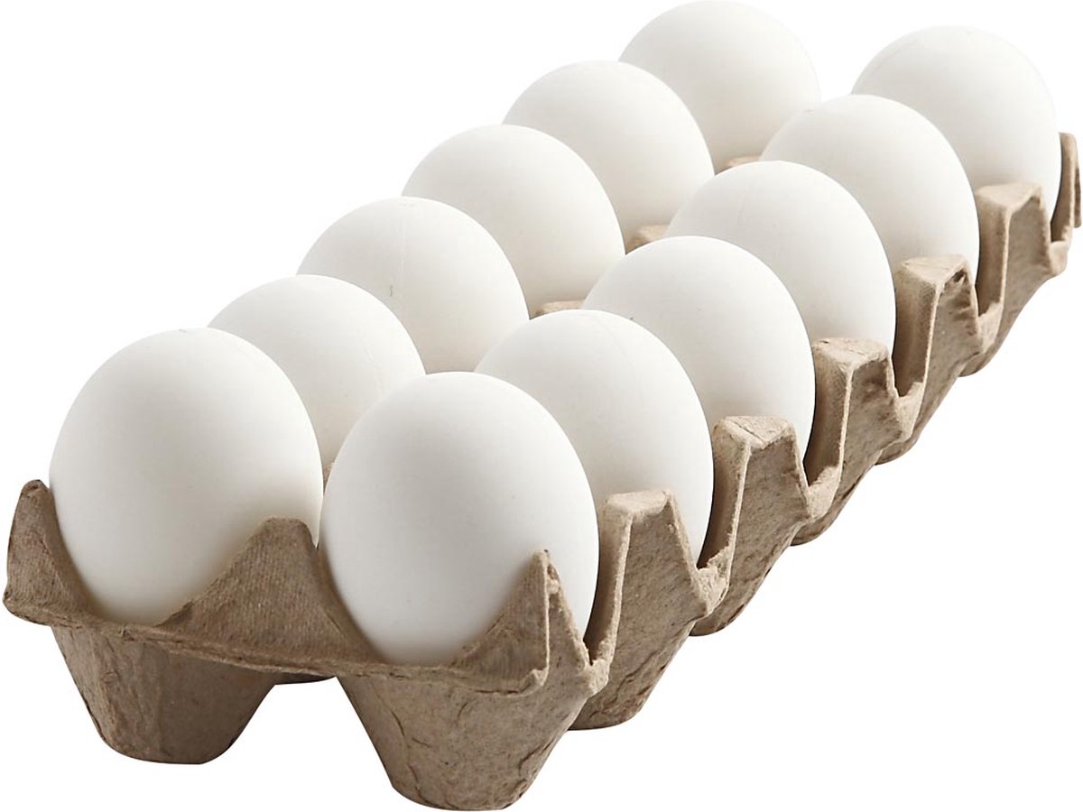Oeufs Creativ company, h: 6 cm, blanc, 12 pièces 1 boîte